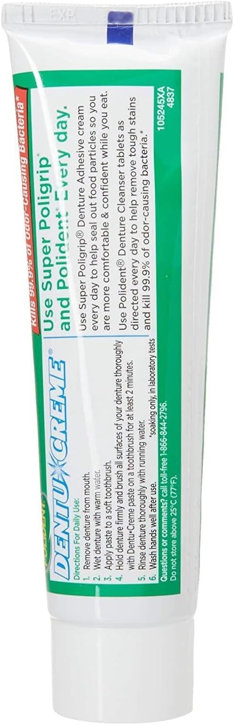 Polident Dentu-Creme Denture Cleaner - 3.9 oz, Pack of 4