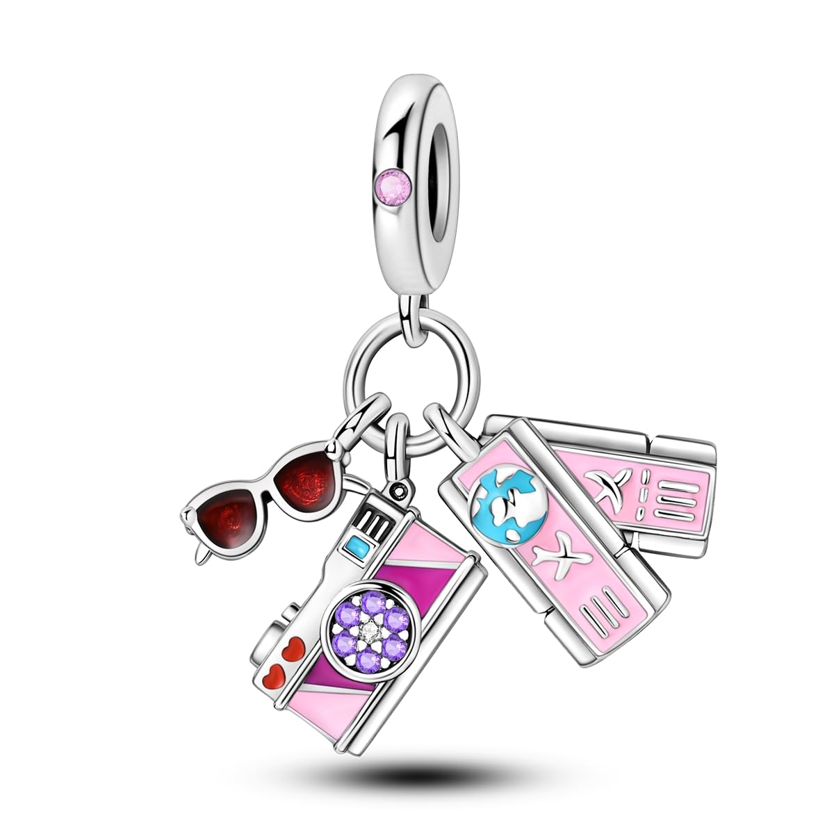 NARMO Charms for Bracelets 925 Sterling Silver Star Dangle Charms Car Keys Lipstick Dangle Charm Beads for Women Bracelets Necklace