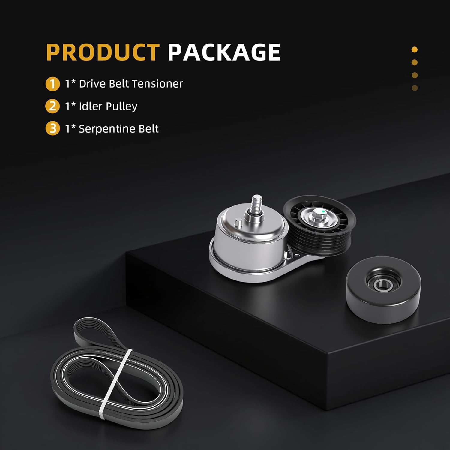 Belt Tensioner Serpentine Belt Idler Pulley Kit for Chevy C1500 C2500 C3500 K1500 K2500 K3500, for GMC C1500 K2500, for Isuzu Hombre, for Oldsmobile Bravada 4.3/5.0/5.7L 96-03 38001