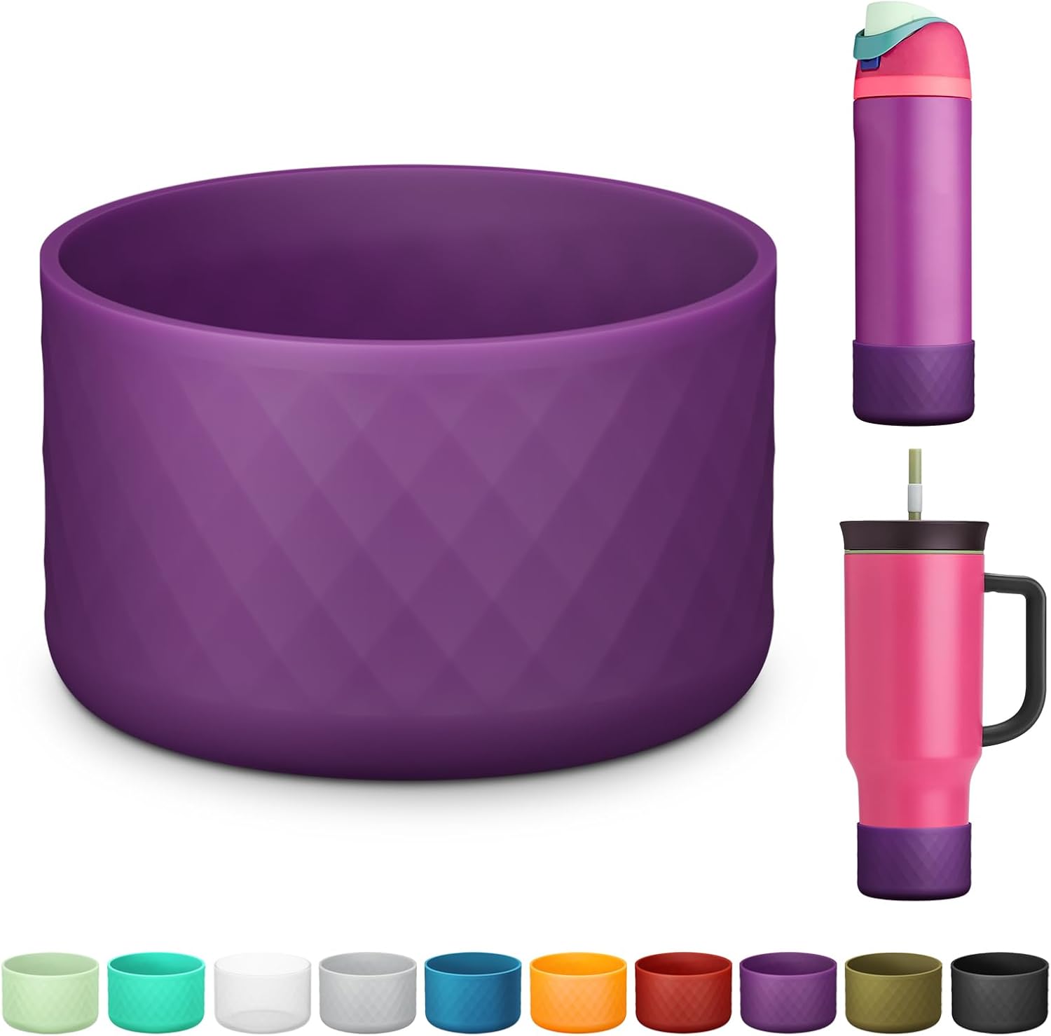 Silicone Boot for Owala Water Bottle 24 oz 32 oz 40 oz, Anti-Slip Protective Sleeve for FreeSip/Twist/Flip Stainless Steel Water Bottles Accessories