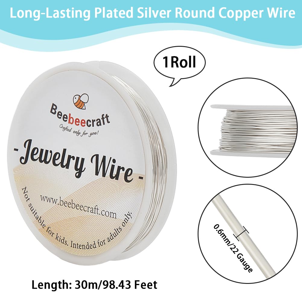 Fil Rond En Argent Sterling 925 - Calibre 22/0,4 Mm, 1,5 M, Très Doux, Avec Chiffon De Polissage, Pour Fabrication De Bijoux DIY