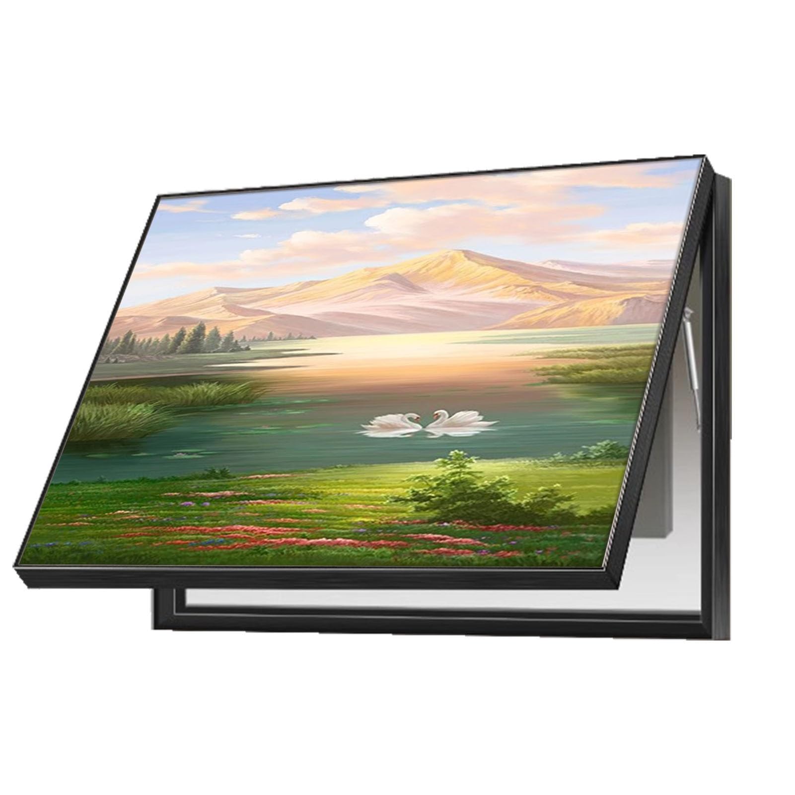 AWSAD Electrical Panel Cover Hidden Electric Meter Box Decorative Painting Wall Mounted Creative Fuse Box Cover Cabinet(A,40x40cm)