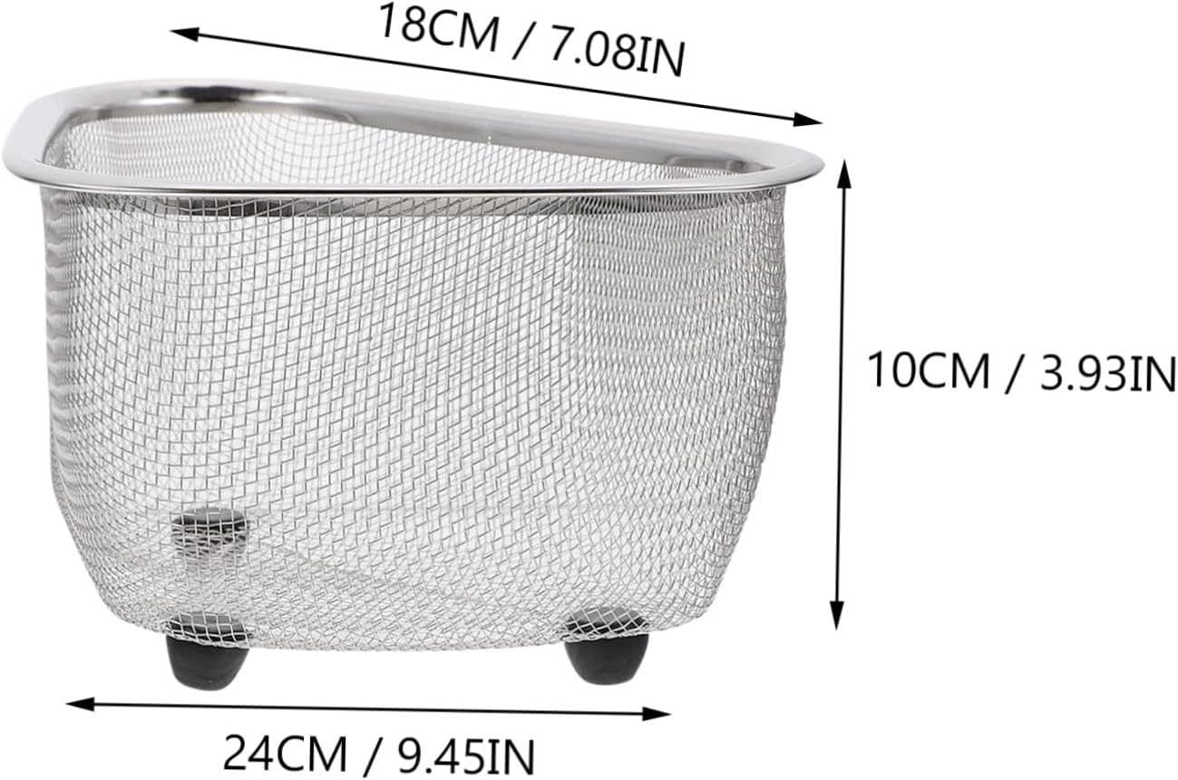 Cabilock 1pc Sink Draining Rack Mesh Colander for Kitchen Compact Design for Corner Use Versatile Storage for Fruits Vegetables and Waste