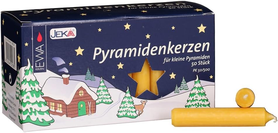29314N German Pyramids-Medium Paraffin Wax Colored Candles, Yellow