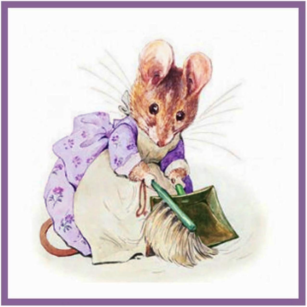 Hunca Munca Mouse inspired by Beatrix Potter Counted Cross Stitch Pattern