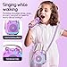 Karaoke Machine with 2 Wireless Microphones for Kids Adults,Portable Bluetooth Speaker Girls Toddlers Toy Gift for Aged 3-12 Year Birthday Parties Christmas Party - Purple