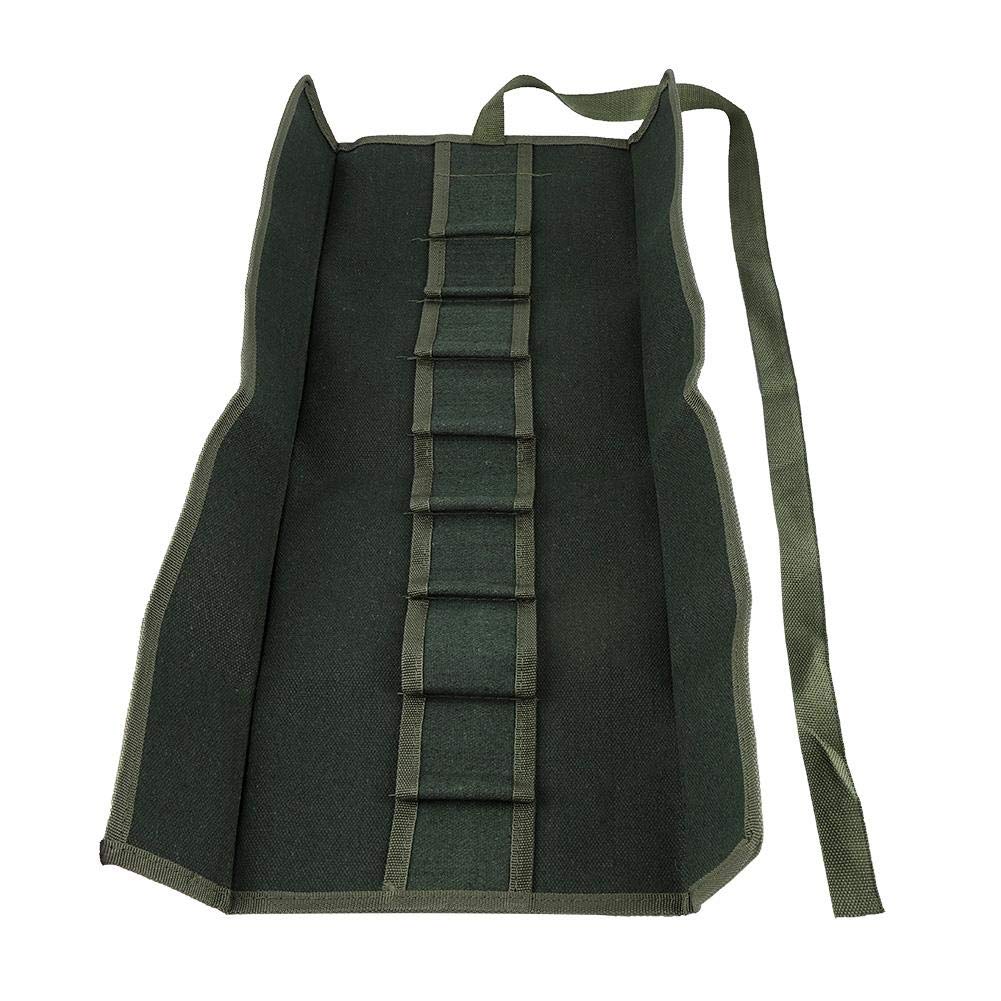 Borsa a rullo per attrezzi da giardinaggio su tela Borsa portaoggetti in rotolo per strumenti bonsai Pacchetto multifunzionale Borsa a rotelle con 10 tasche per giardinaggio