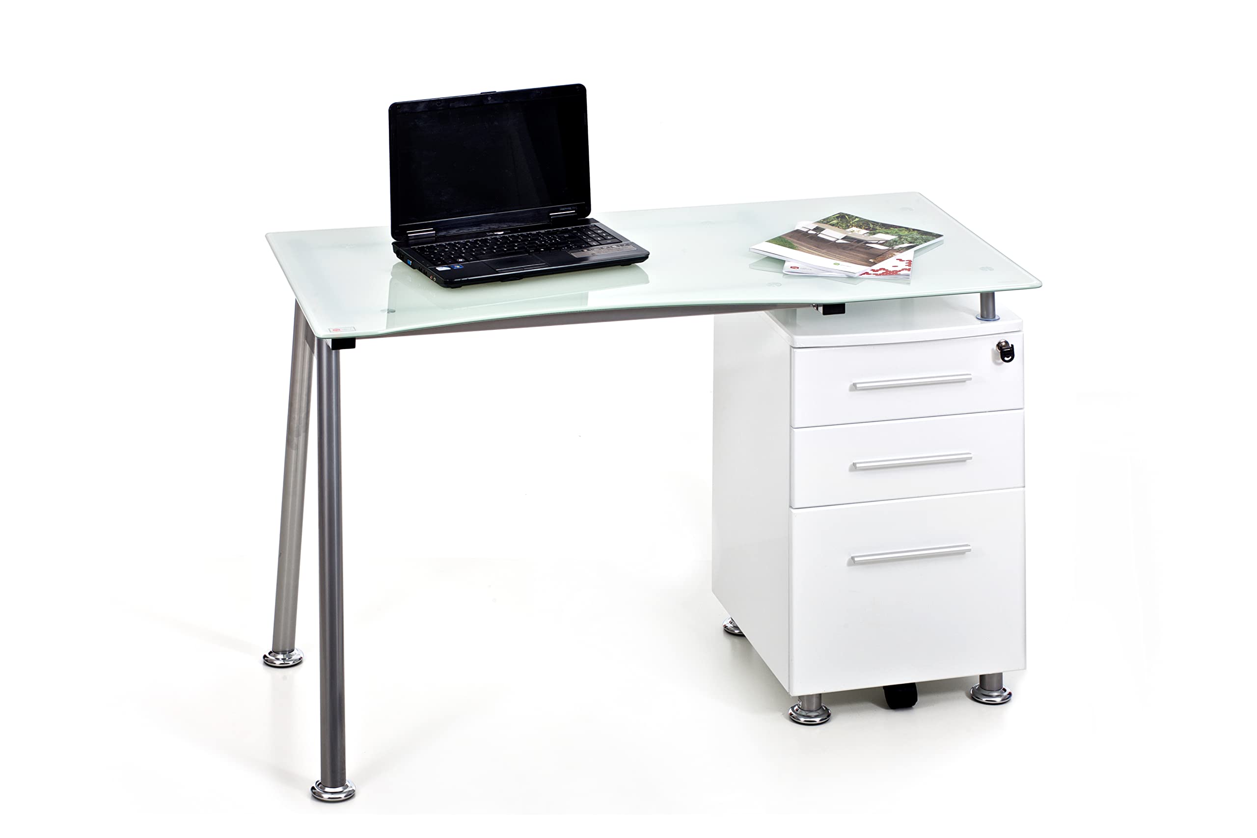 Corners Scrivania Record, arredo Studio, Acciaio Verniciato, Bianco, M