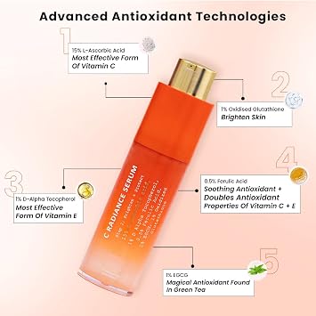 TRUTH & BEAUTY Vitamin C Serum for Face With Hyaluronic and Ferulic Acid, Boost Skin Collagen,Hydrate & Plump Skin, Anti Aging & Wrinkle Facial Serum - 1.01 Fl Oz Advance