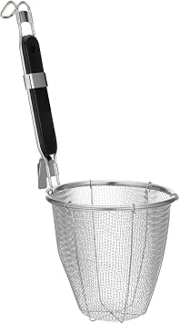 High Side Slotted Spoon Wire Mesh Strainer Basket with Long Handle for Pasta Dumplings Noodles Kitchen Use 13.38X5.51X5.51In Food Skimmer and Sieve