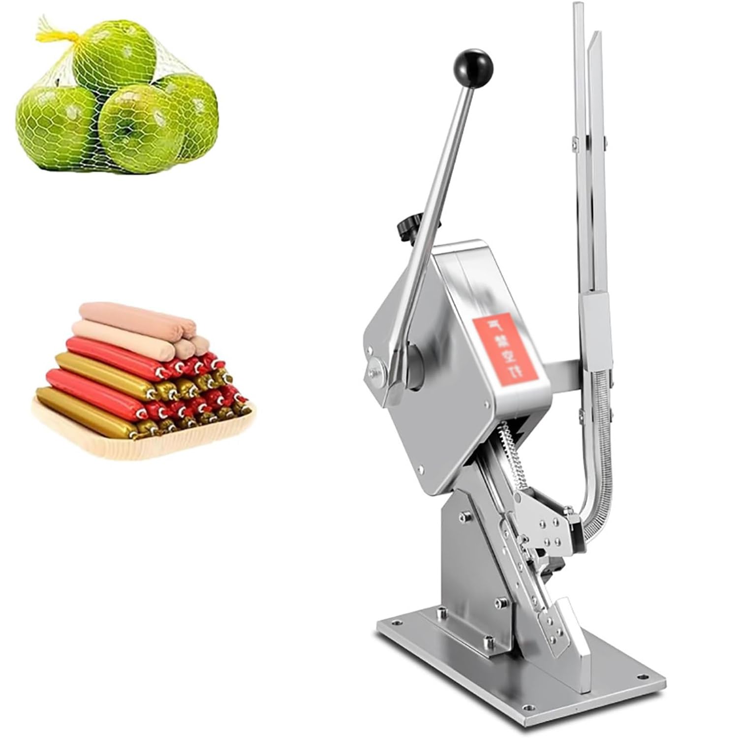 Macchina tagliatrice per salsicce a forma di U, macchina manuale ad alta capacità per legare sacchetti per supermercati, bar, fabbriche alimentari, facile da usare, durevole, versatile