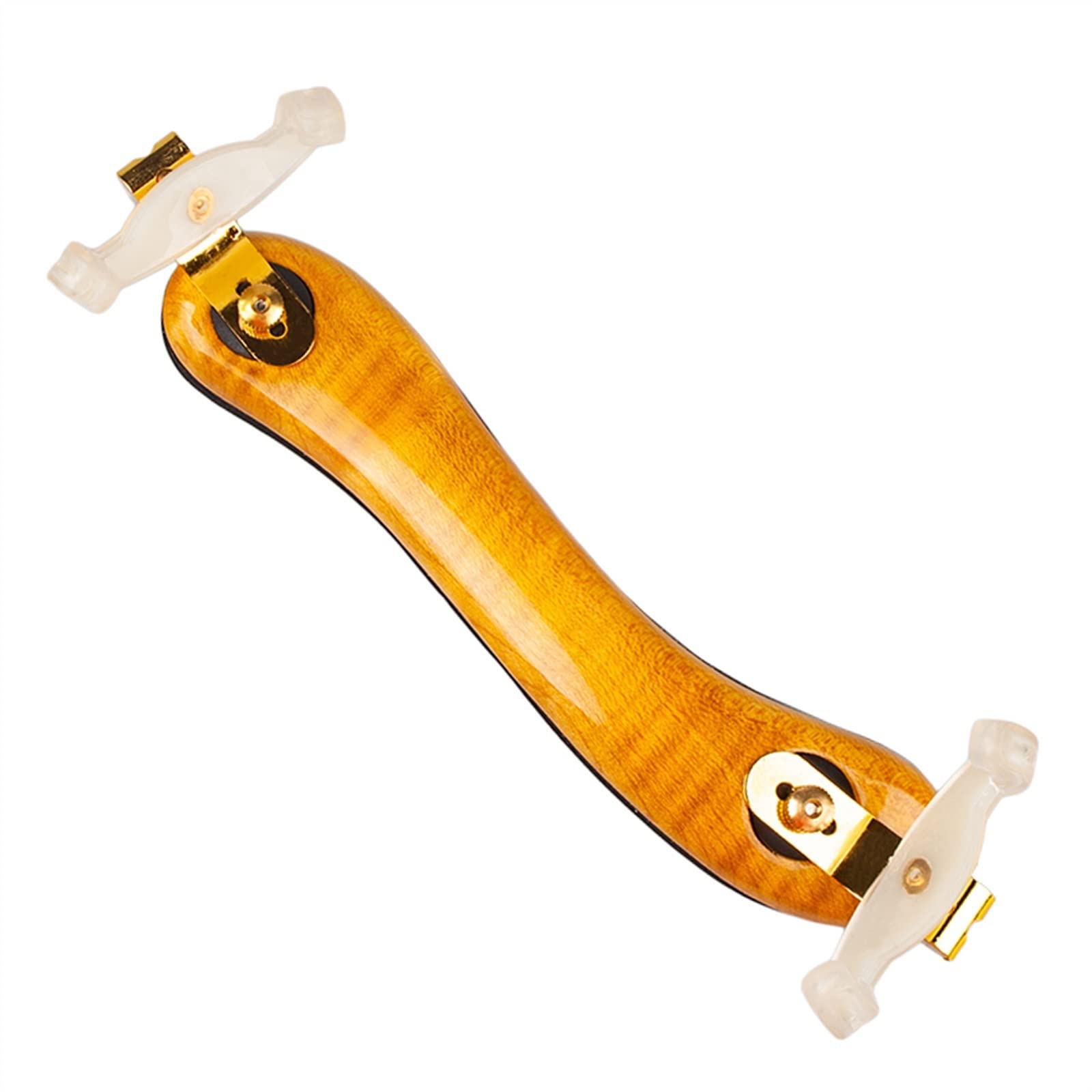 Accessori per Violino Poggiaspalla per Violino 3/4 4/4 in Legno di Acero Fiammato per Violino Acustico/Elettrico con Raccordi in Ottone
