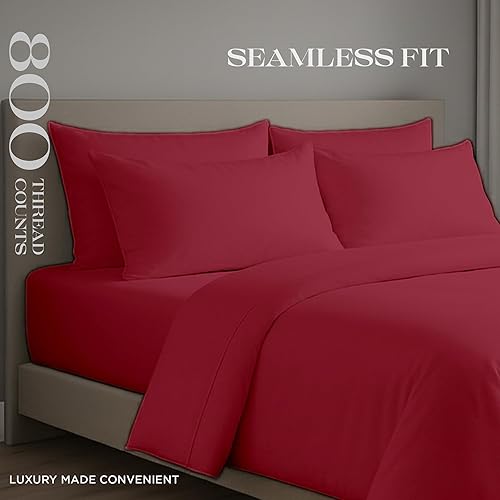 Miniatura 140 de Bluemoon Homes Sábanas de algodón egipcio tamaño California King, sábanas de 100% algodón egipcio de 800 hilos, 4 piezas, algodón de fibra extra