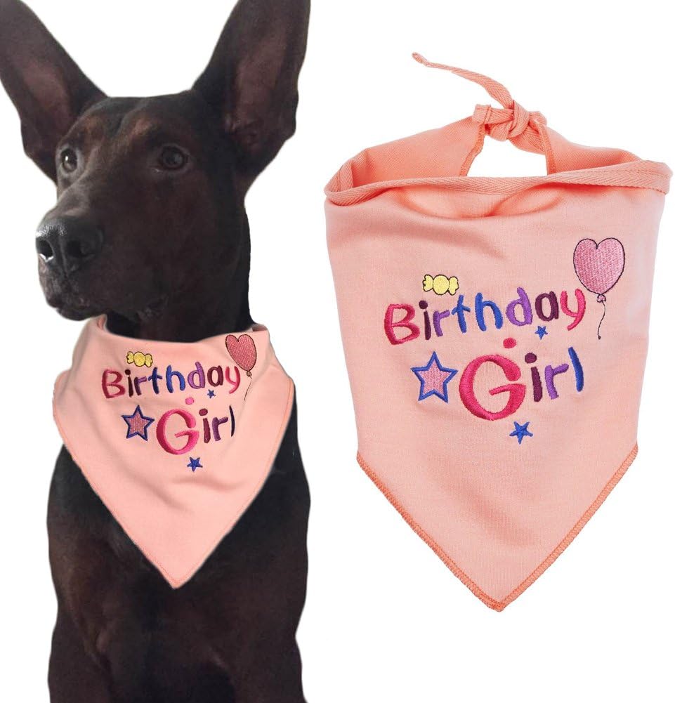 Dog Birthday Bandana Pet Scarf Accessory for Girls