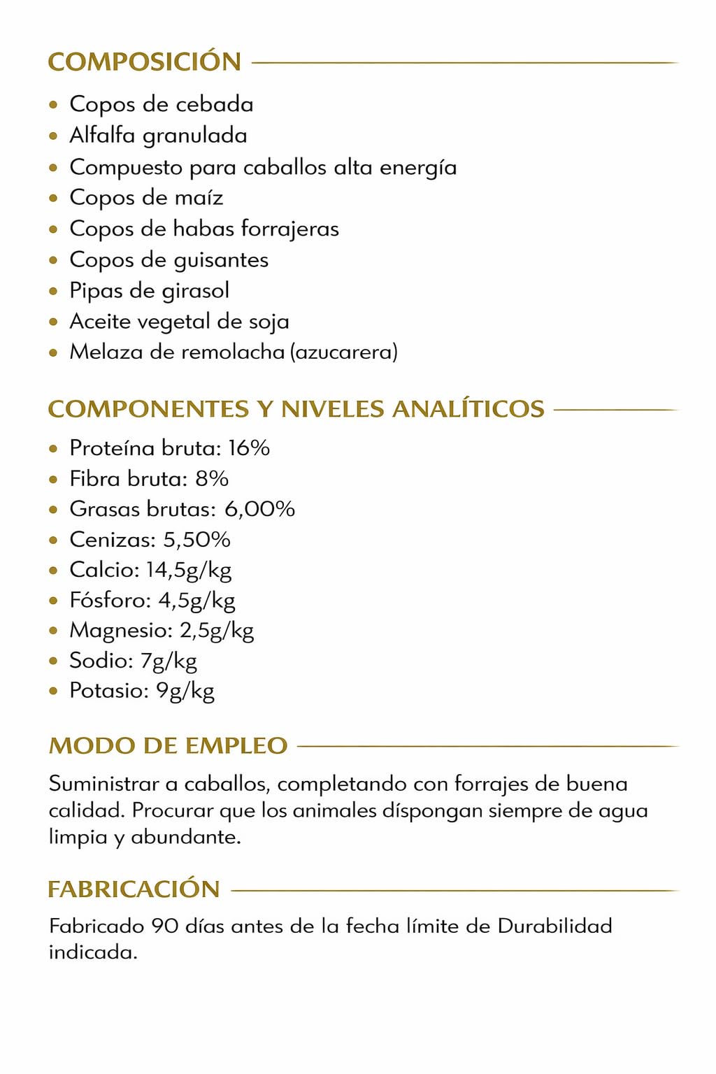 Élite Pienso Premium para Caballos, Alta Energía, 30 Bolsas, 16% Proteína, 8% Fibra