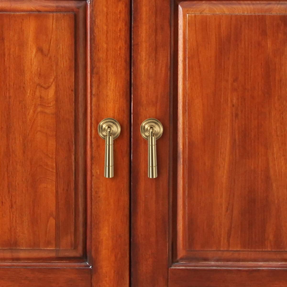 2PCS Pendant Pulls Brass Drawer Pulls Drop Handles Length 60mm Mid-Century Modern Style Cabinet Knobs for Kitchen、Dresser、Bathroom、Drawer Door and More（Gold）