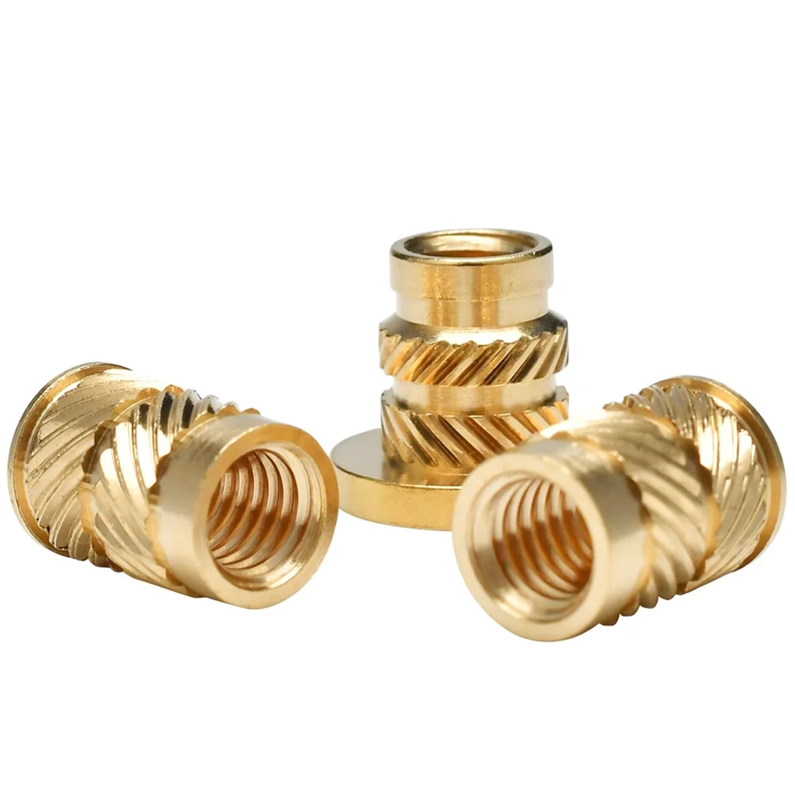 Dadi Zigrinati In Ottone Dado inserto flangiato in ottone filettato metrico Nutsert riscaldamento incorporato iniezione stampante 3D Insertnut M2 M2.5 M3 M4 M5 M6 M8(M6xL11.7xOD8.7(100Pc)