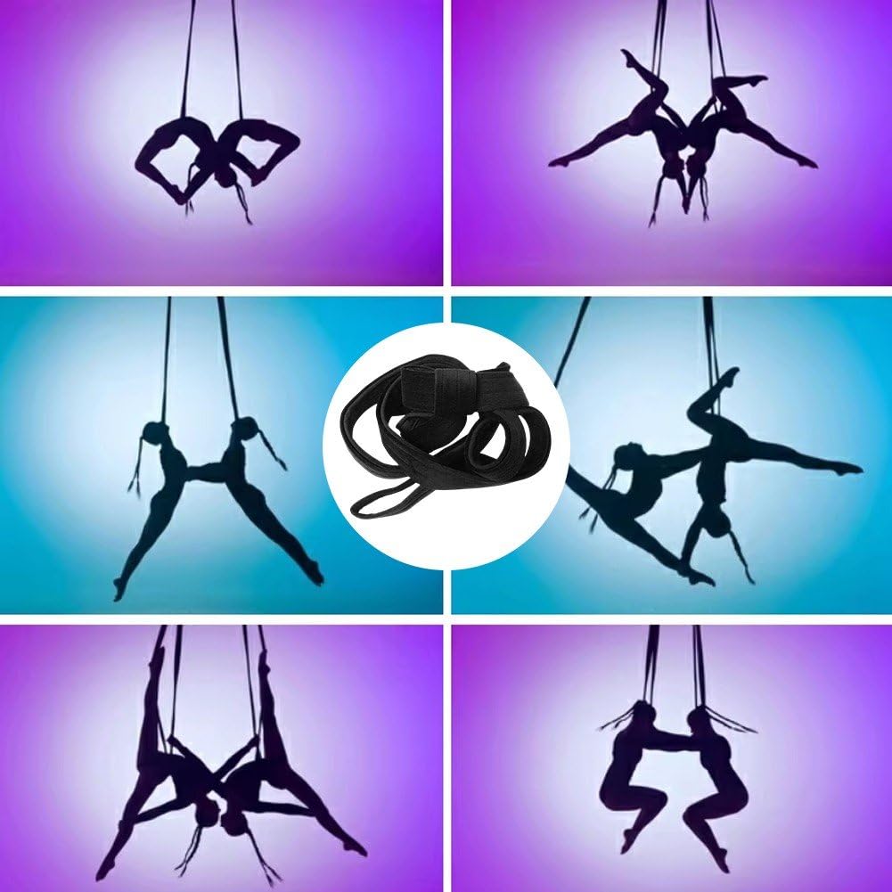Cerchio Aereo 2 M con Cinghia a Cappio per Yoga, Acrobazie Aeree, Allenamento della, Doppi Anelli Aerei, Corde per Cinghie Aeree per Attrezzi Circo