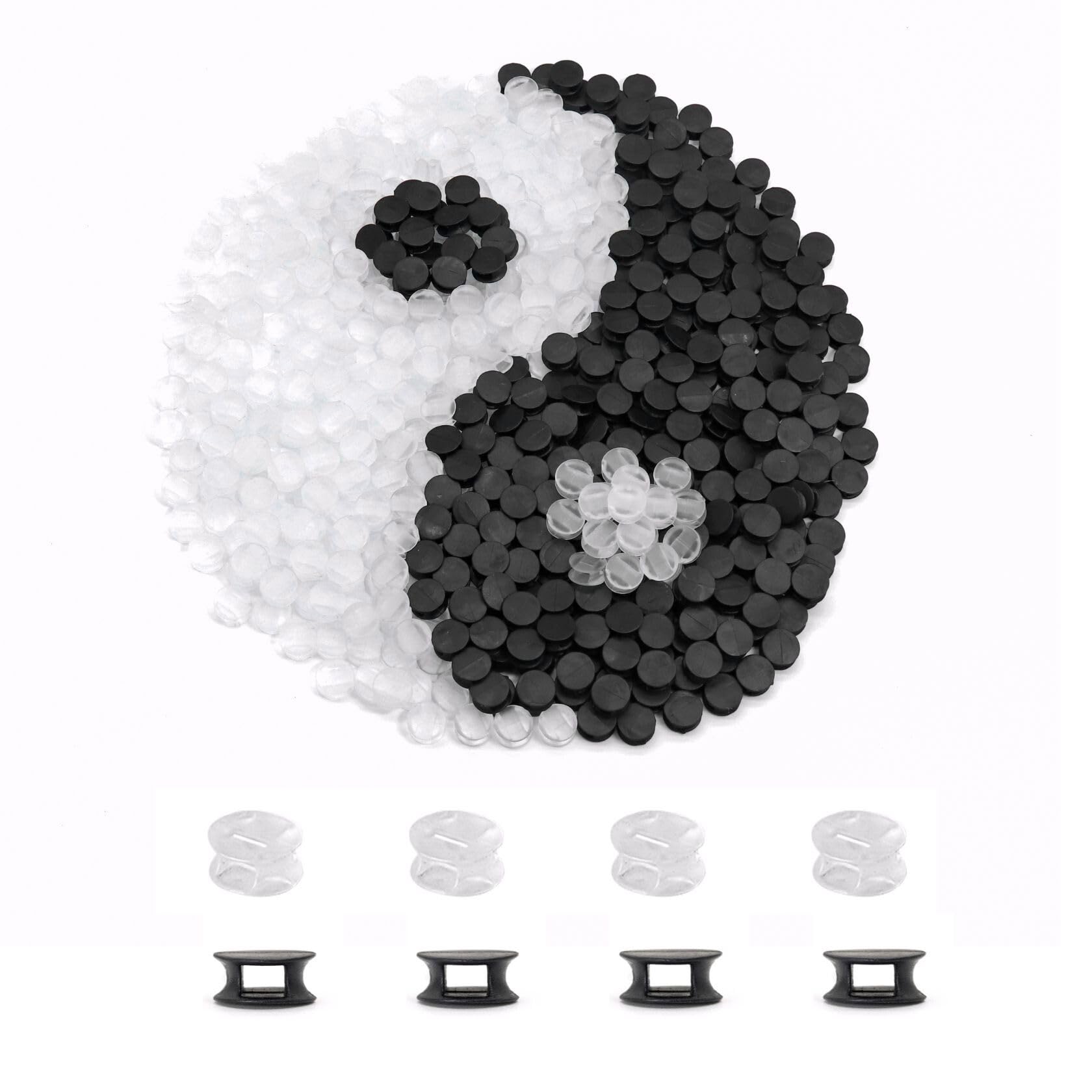 meexzoommeexzoom 400 PCS Shoes Charms Backs Buckle, Upgrade Design Plastic Charms Button, Make Charms Holder Firmly, DIY Custom Charm Accessories Ornaments, Wristband Charm Backs