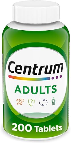 Centrum Suplemento multivitamínico/multimineral para adultos con antioxidantes, zinc, vitamina D3 y vitaminas B, sin gluten, ingredientes sin OMG,