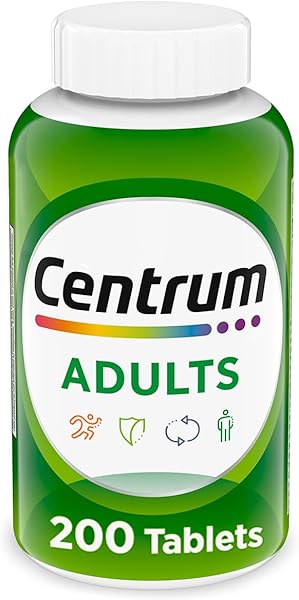 Centrum Adult Multivitamin/Multimineral Supplement with Antioxidants, Zinc, Vitamin D3 and B Vitamins, Gluten Free, Non-GMO Ingredients - 200 Count
