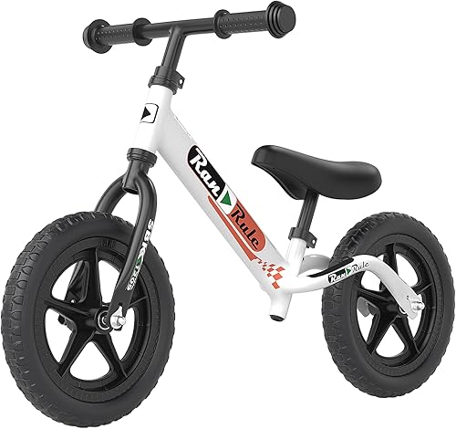 Royalbaby RanRule Kids Balance Bike Toddlers Age 25 Years Durable Aluminum Alloy Frame 12 Inch EVA Wheel 4.6lbs