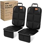 Smart eLf Car Seat Protector, 2Pack car seat Protector for Baby carseat with Thickest Padding, Non Slip Backing Mesh Pockets for Baby, Pet