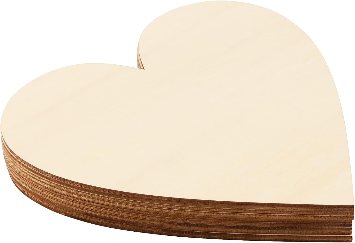 HOIGON 25 PCS 12 Inch Large Wooden Hearts, 1/8 Inch Thick Unfinished Wood Heart Cutouts, Blank Natural Wooden Heart Shape Slices for DIY Craft Embellishment, Wedding, Valentine, Decor