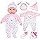 12 Inch Soft Baby Doll with Bottles, Cup and Plate and Doll Clothes