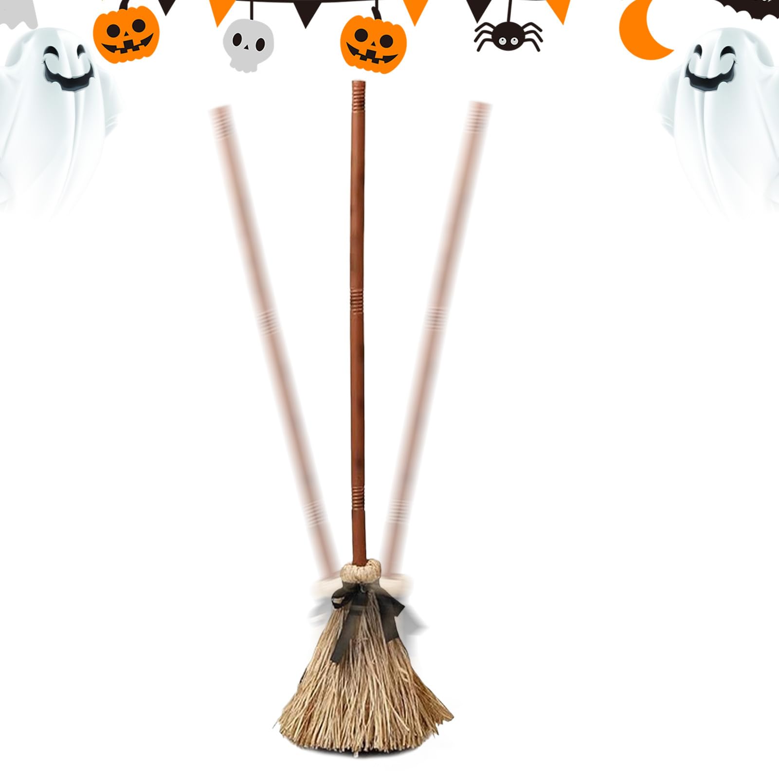 Balai animé flottant à capteur de mouvement pour Halloween 110cm