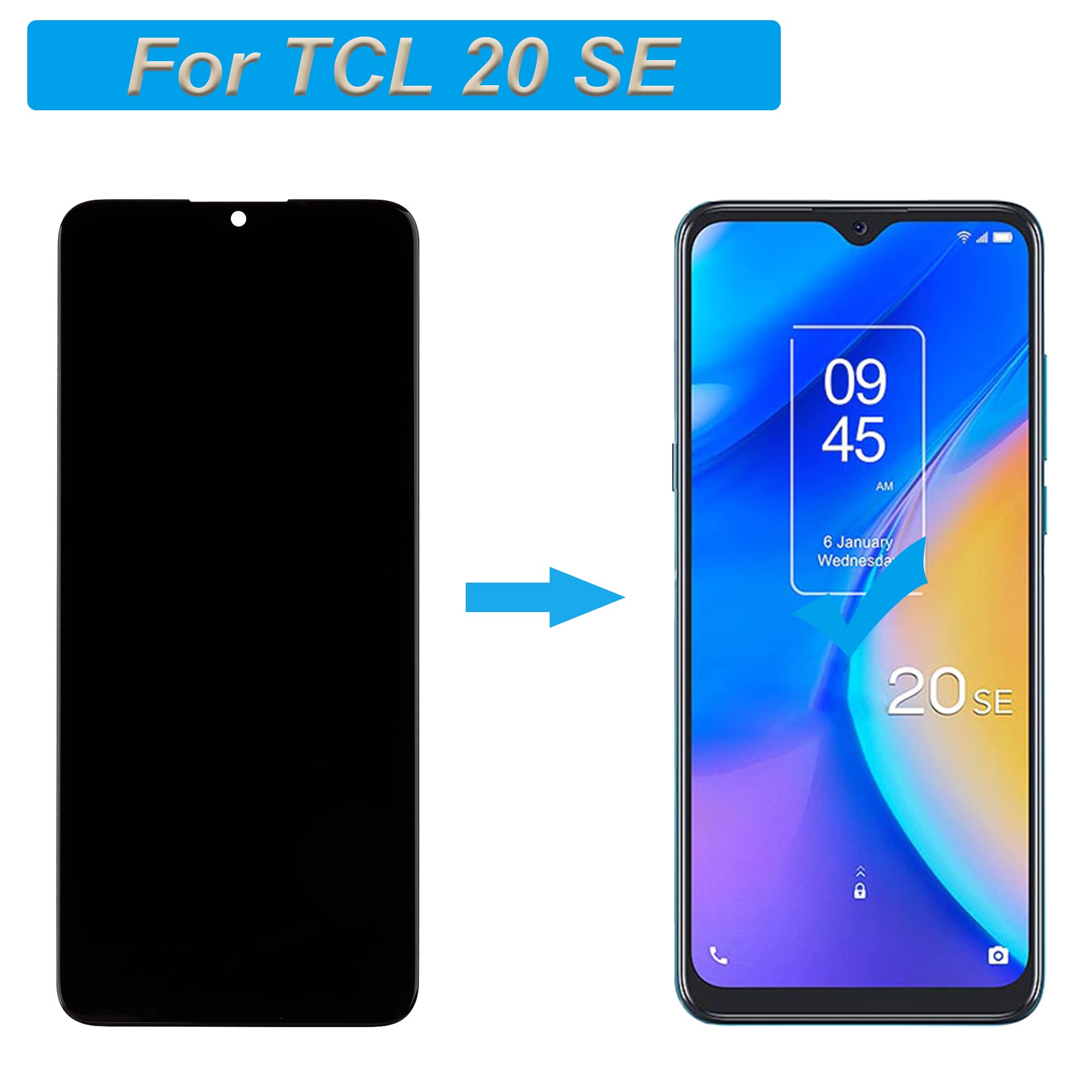 Écran de rechange compatible avec TCL 20 SE T671H 6,82" LCD avec outils