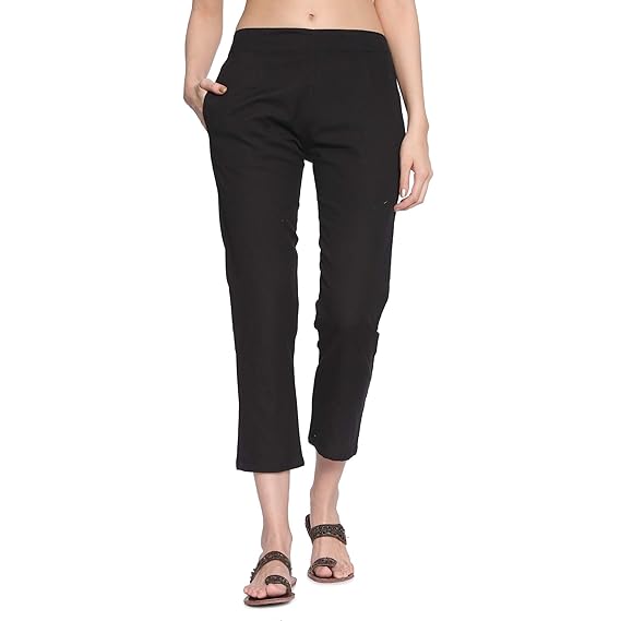 Stretchable Trouser Pants for Women (Black)