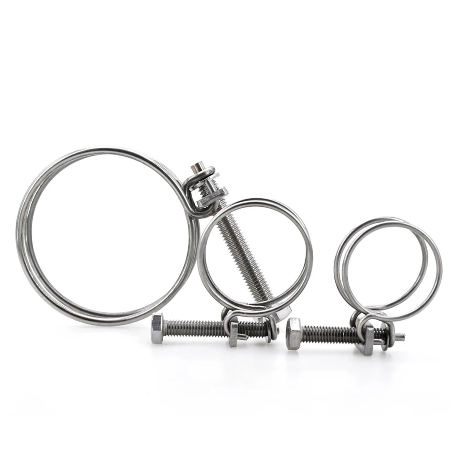 Collier de serrage à double fil en acier inoxydable 304 haute durabilité anticlipsage