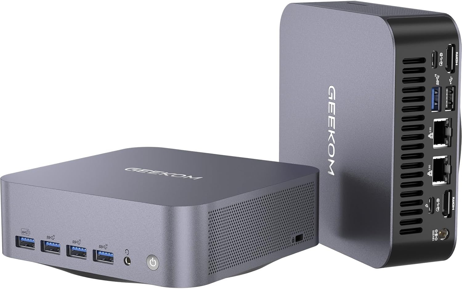 GEEKOM AI Mini PC GT1 Mega - Intel Core U5 125H(14C/18T, fino a 4.5GHz),32GB DDR5 e 1TB SSD,Doppia Porta LAN da 2,5Gbps, Mini PC Windows 11 Pro, WiFi 7|AR in Tempo Reale|Quattro Display|BT5.4| WiFi 7