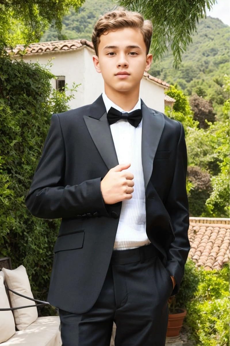 Vestito da cerimonia nuziale per ragazzi ragazzi Comunione vestito battesimo vestito 2 pezzi bambini smoking festa per bambini abiti da ballo nero