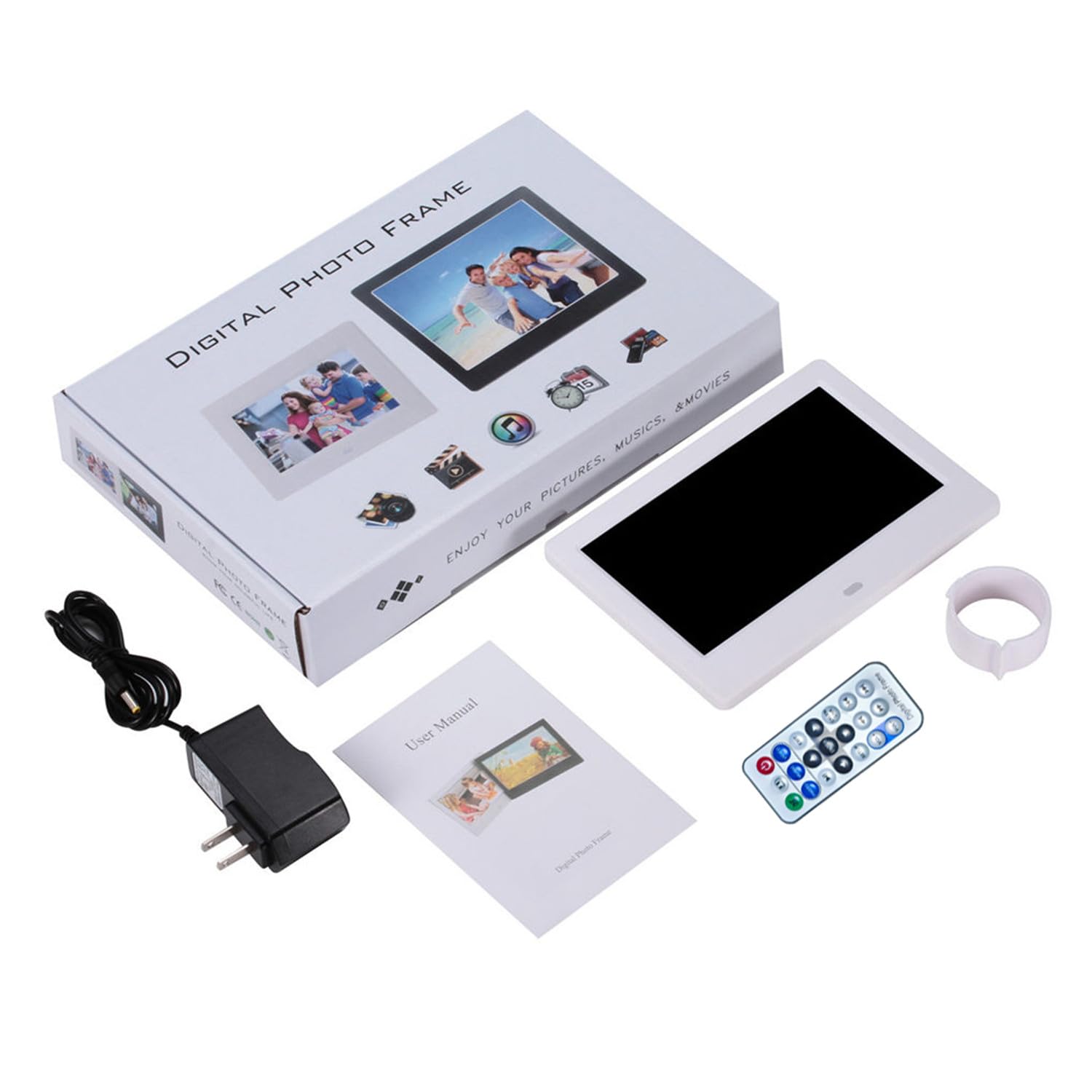 Ramka cyfrowa z ekranem HD wielofunkcyjny odtwarzacz do obrazów filmów muzyki kalendarza budzika obsługuje karty SD USB o pojemności 32 GB