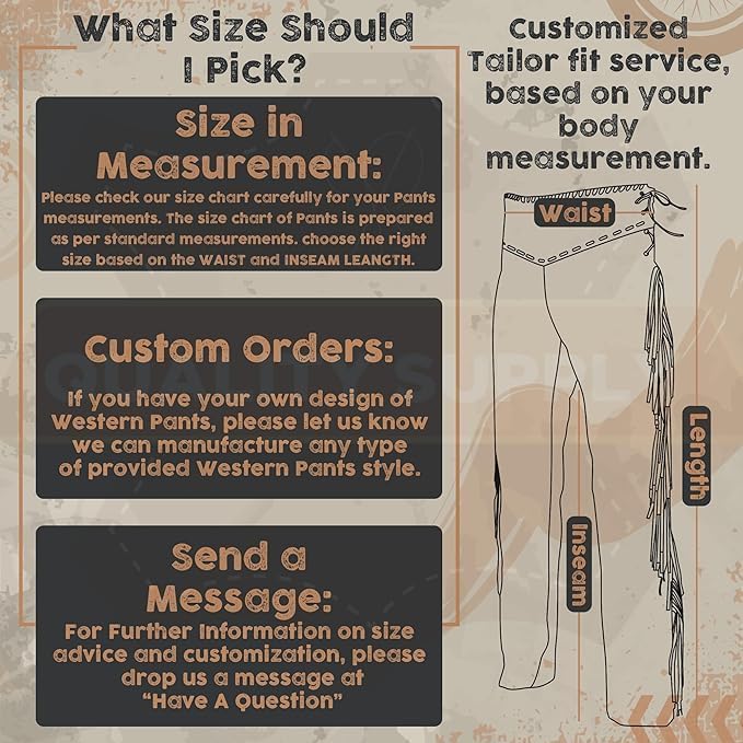 Men's Leather Suede Pants, Buckskin with Fringes, Native American Mountain Man Style3