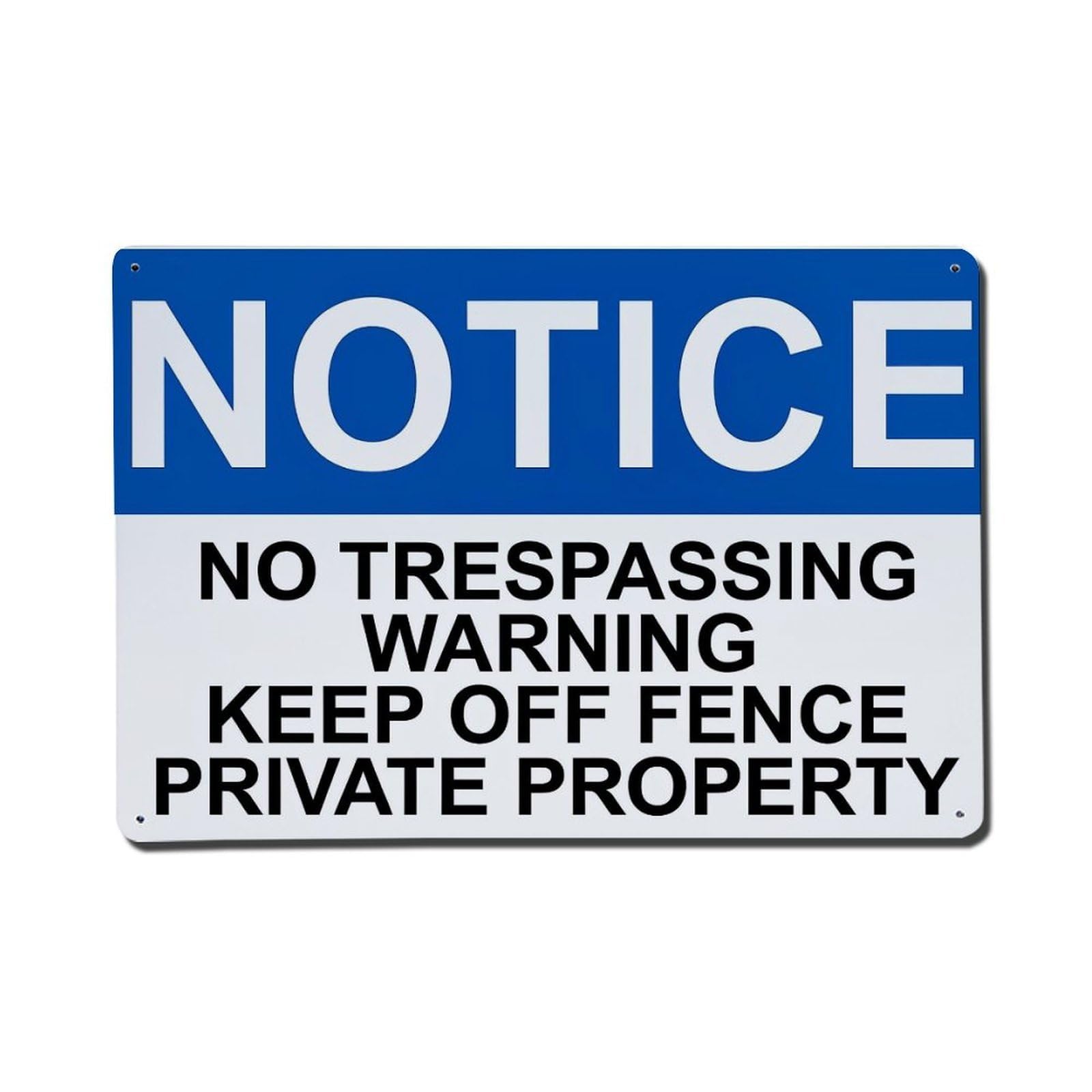 Nestemfo Vintage Notice No Trespassing Warning Sign Tin Sign Metal Sign, Living Room,Bar, Home, Bedroom Wall Decor,Retro Metal Poster 8X12 Inches
