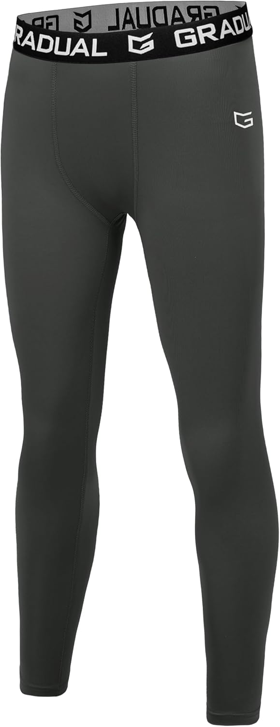 G Gradual Boys Compression Leggings Quick Dry Youth Basketball Football Pants Base Layer Sports Tights for Boys