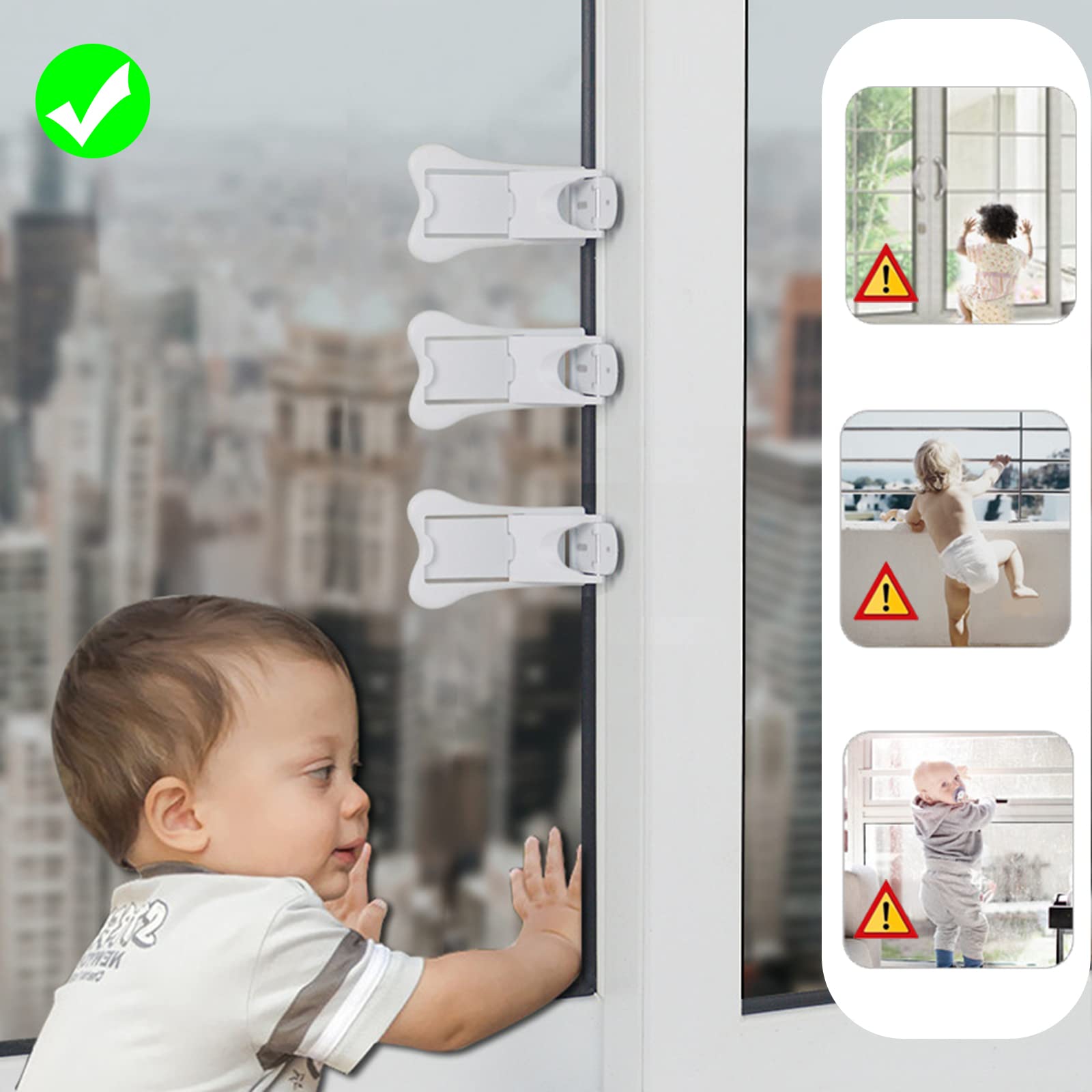 Bloccaggio Per Porta Scorrevole, Chiusura Di Sicurezza Per Bambini, 4 Pezzi, Blocco Di Sicurezza Per Finestra, Blocco Di Sicurezza Per Bambini,per