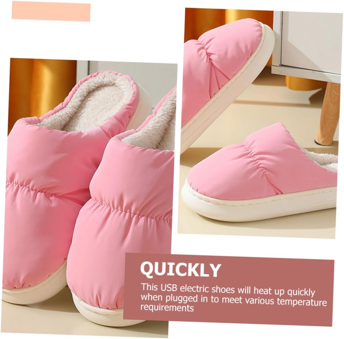Holibanna Foot Protector Rechargeable Heater Soft Slippers Indoor Slippers Warm Shoes Electric Slipper Socks