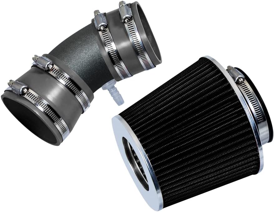 RSG MATT BLACK PIPE with GRAY Short Ram Intake Kit with Filter Compatible For 05-08 Chevy Equinox 3.4L V6