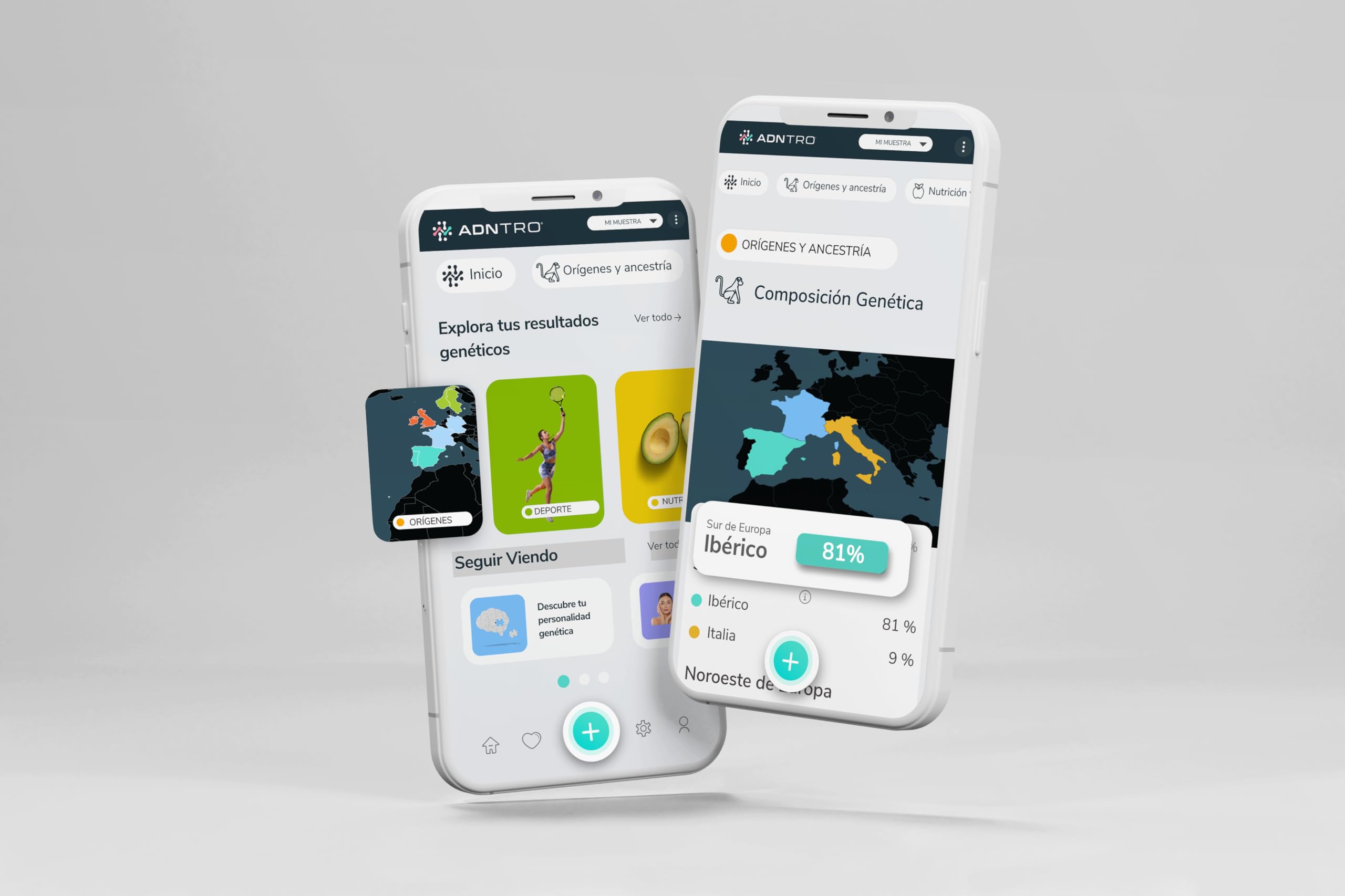 ADNTRO Test del DNA Test genetico Online Include: Origini e Antenati + Nutrizionale + Intolleranze + Sport + Longevità + Curiosità | Espandibile: Salute e Tratti della Personalità (Basic)
