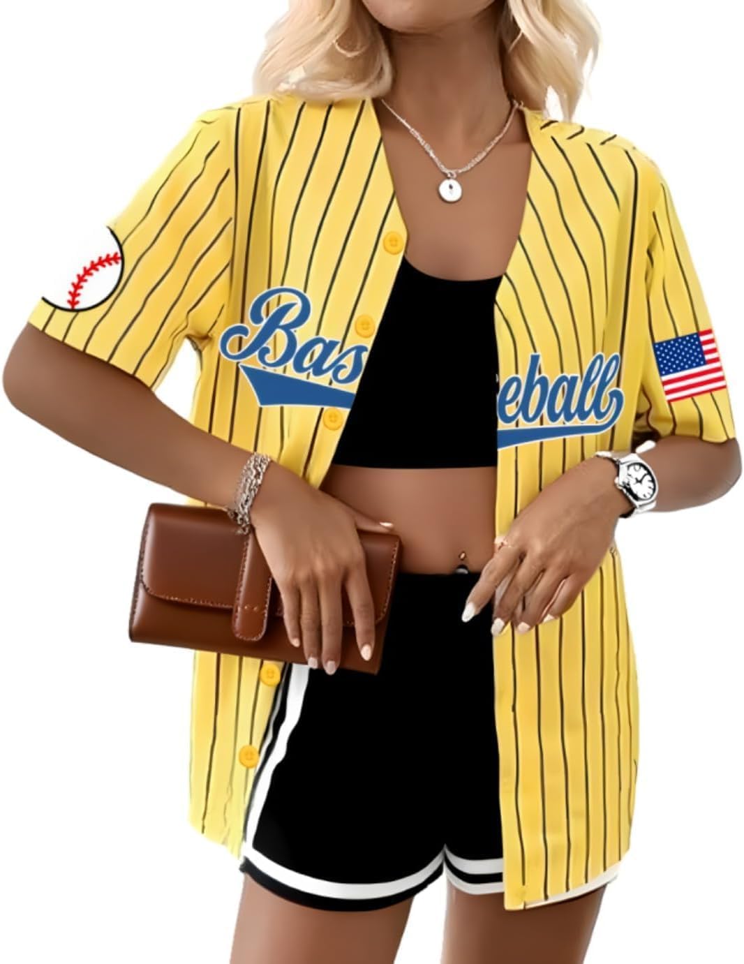 Baseball Jersey Shirts for Women Baseball Player T-Shirt Game Day Fan Graphic Tees Button up Short Sleeve