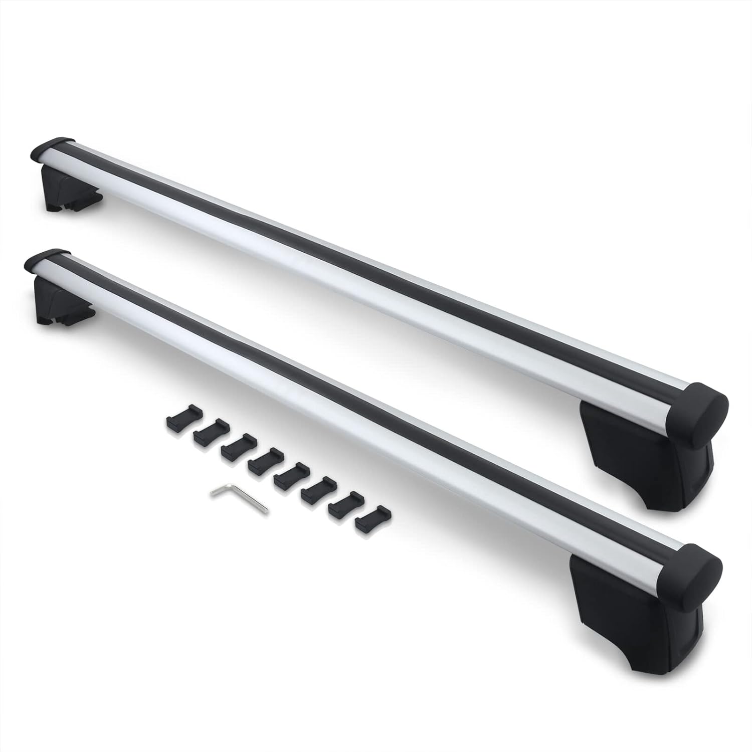 AJP Distributors OE Factory Style Aluminum Roof Rack Rail Cross Bars Top Cargo Baggage Luggage Carrier Set + Hardware Compatible/Replacement For Q5 SQ5 SUV 2009 2010 2011 2012 2013 2014 2015 2016 2017