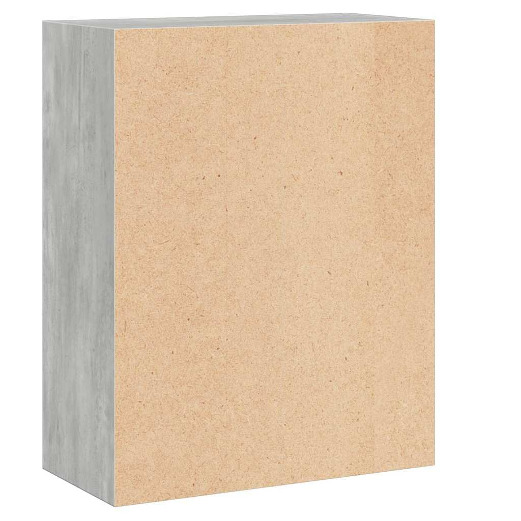Libreria a 2 scomparti, grigio cemento, 60 x 30 x 76,5 cm, in legno con spazio, salvaspazio come scaffale e divisorio per soggiorno, ufficio, studio, cameretta dei bambini, ripiano aperto