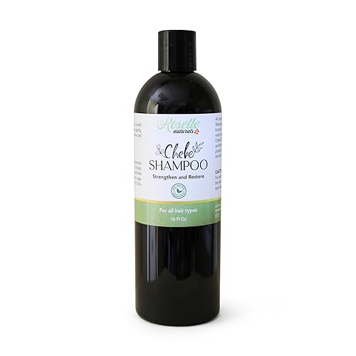 Roselle Naturals Champú Chebe para el crecimiento del cabello, champú hidratante natural para el cabello, fabricado con auténtico polvo Chebe para