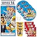 Paw Patrol Theme Birthday Party Set - Serves 16 - Tablecover, Plates, Napkins, Cups, Candles