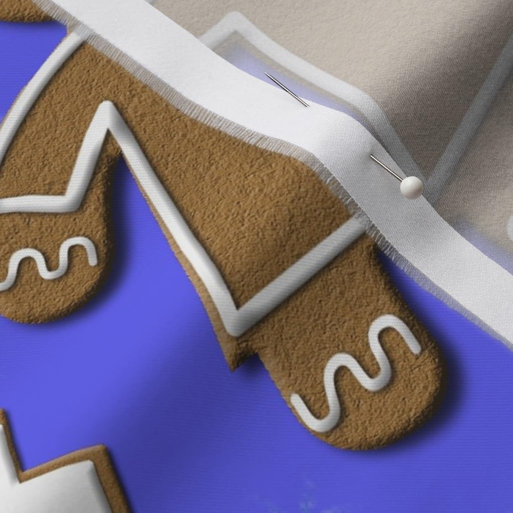 Spoonflower Fabric - Hanukkah Gingerbread Festival Lights Holidays Festive Decor Holiday Printed on Organic Cotton Sateen Fabric by The Yard - Sewing Quilting Apparel Home Decor