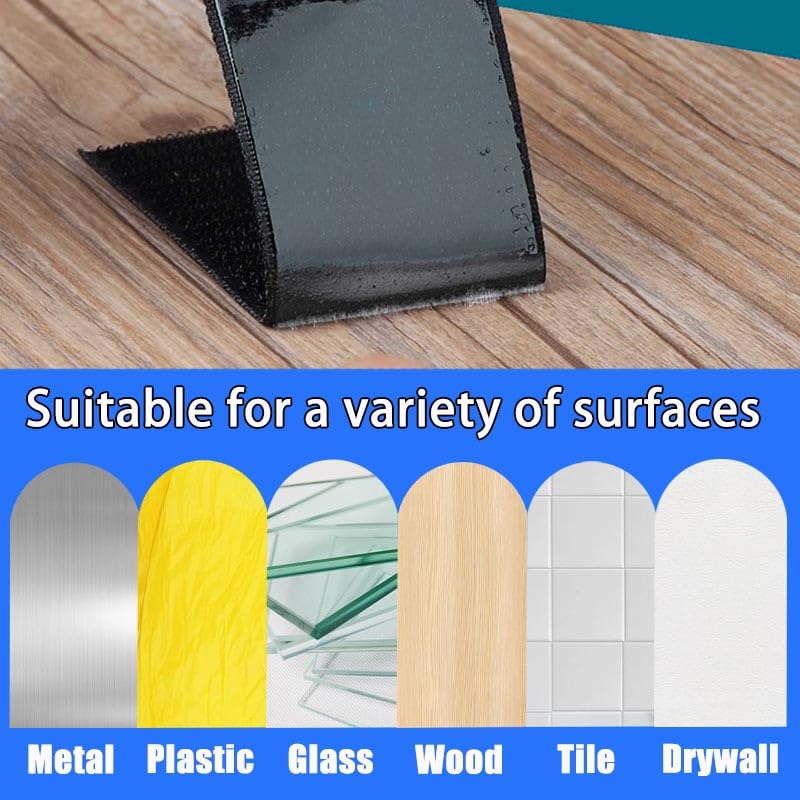 Image of 10 Pairs Adhesive Hook and Loop Strips Heavy Duty, Strong Back Adhesive Double Sided Hook Loop Tape(1x2.8in)